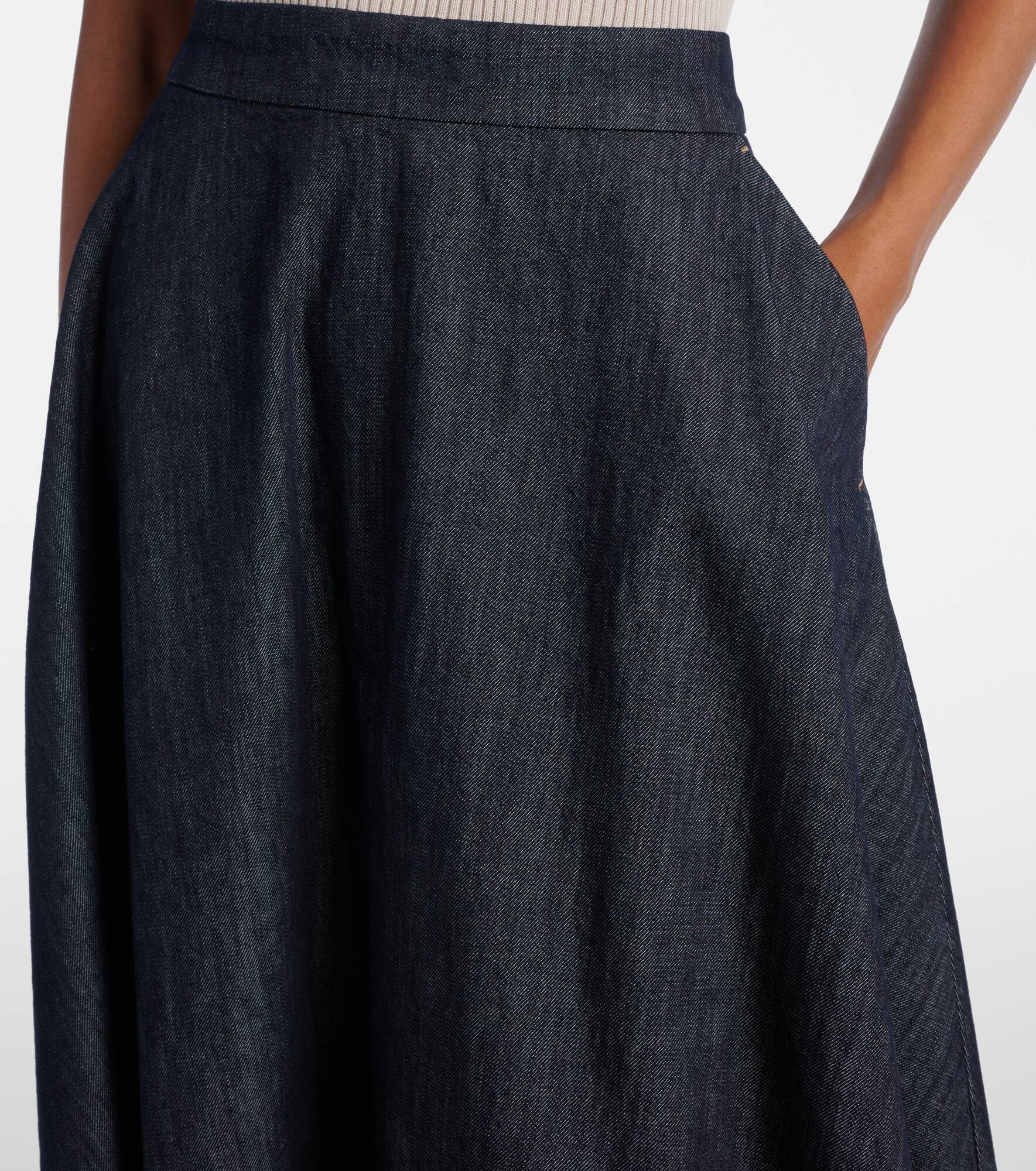 Cecile denim midi skirt - 4