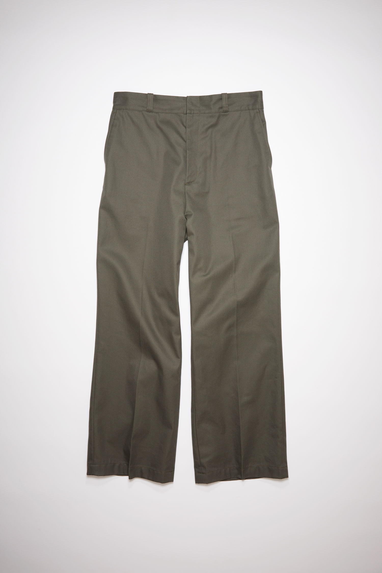 Wide leg trousers - Olive green - 1