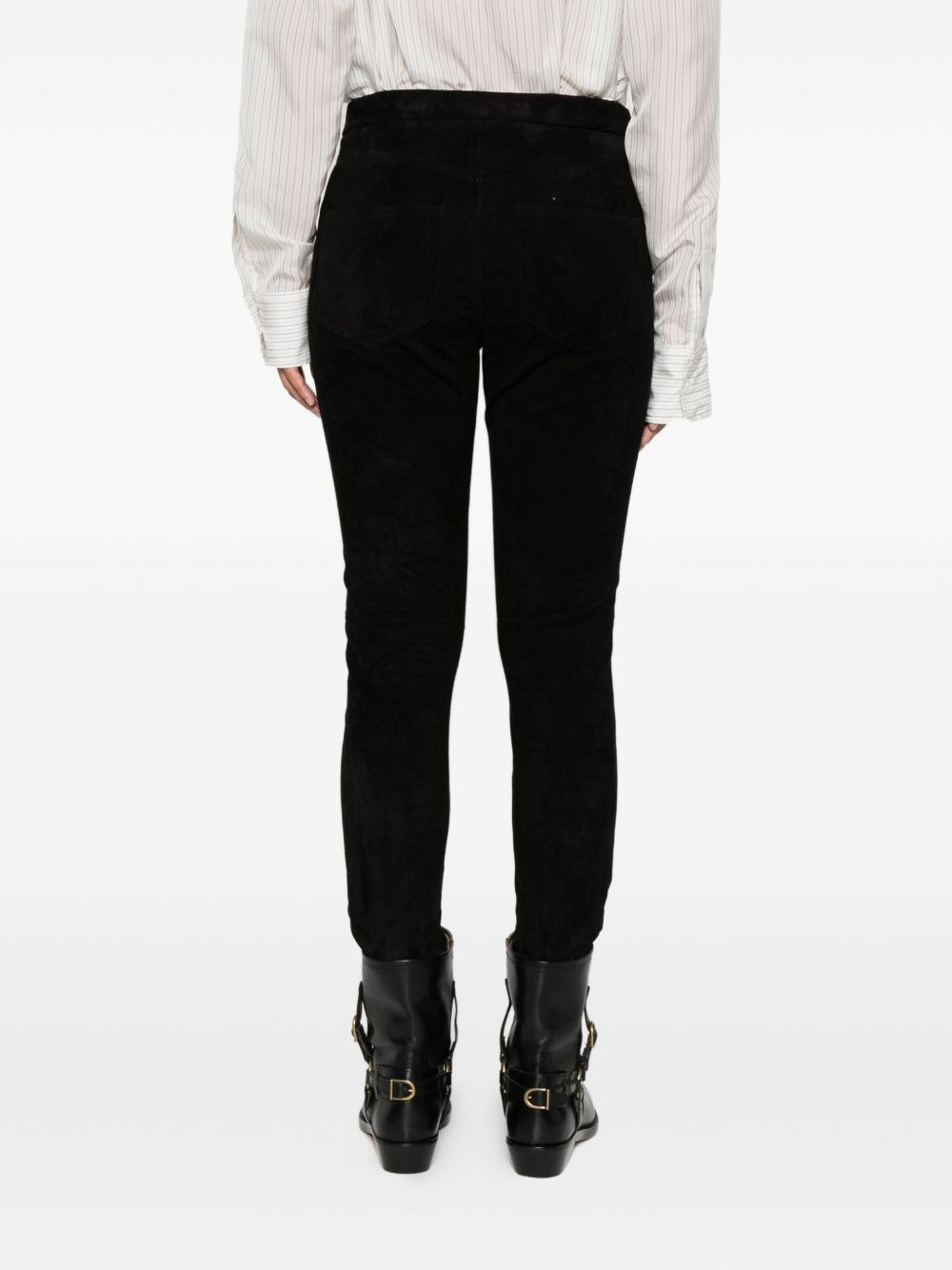 Dorothea zip-cuffed suede trousers - 4