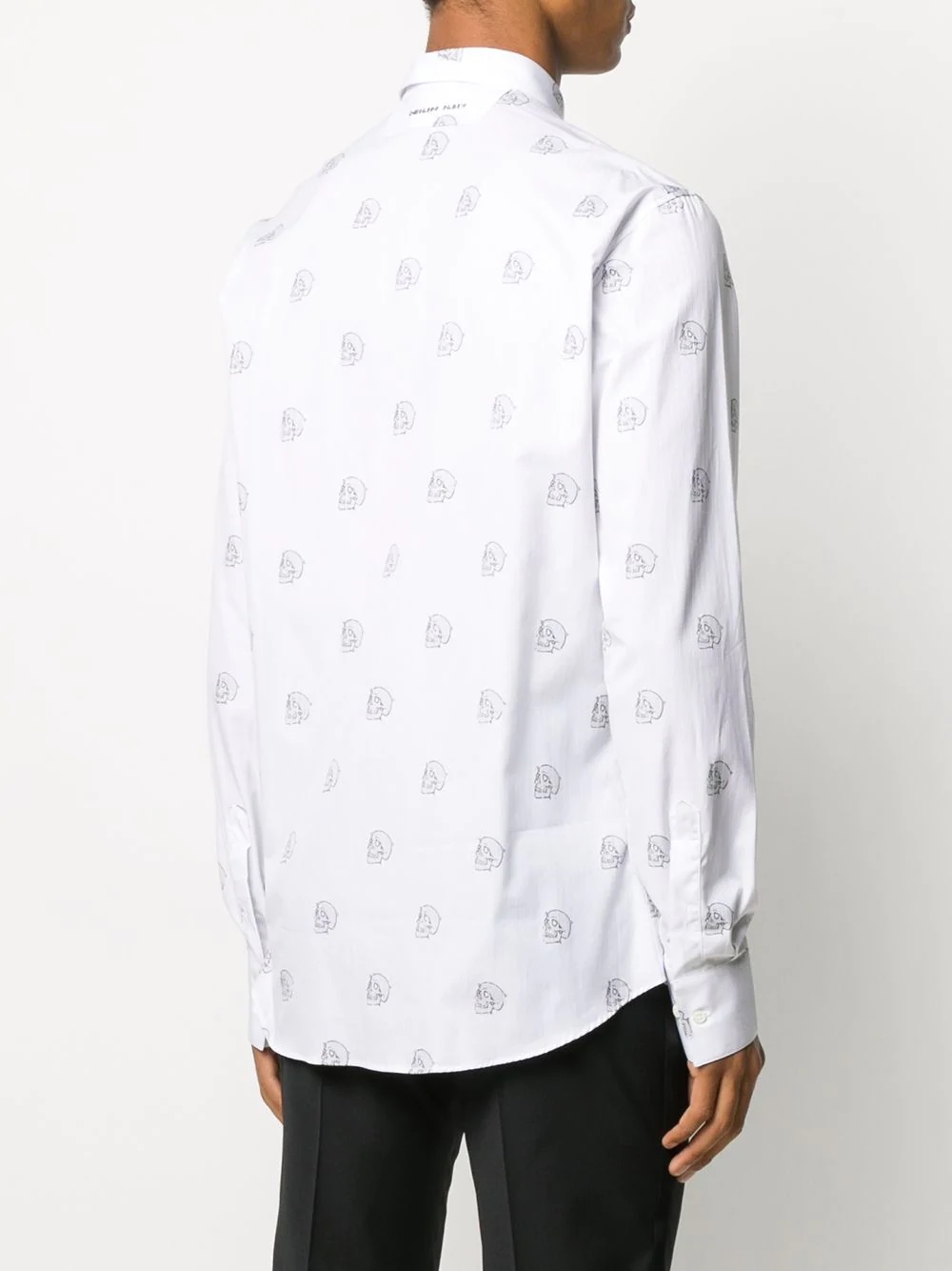 skull-print long-sleeved shirt - 4