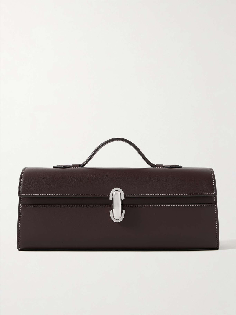 Slim Symmetry leather tote Chocolate - 1