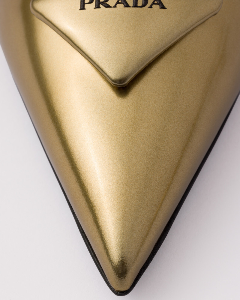 Metallic leather slingback pumps 7