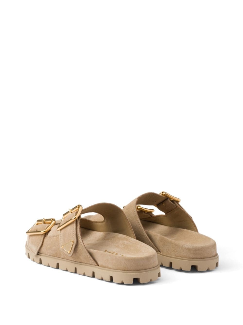 triangle-logo suede slides - 3