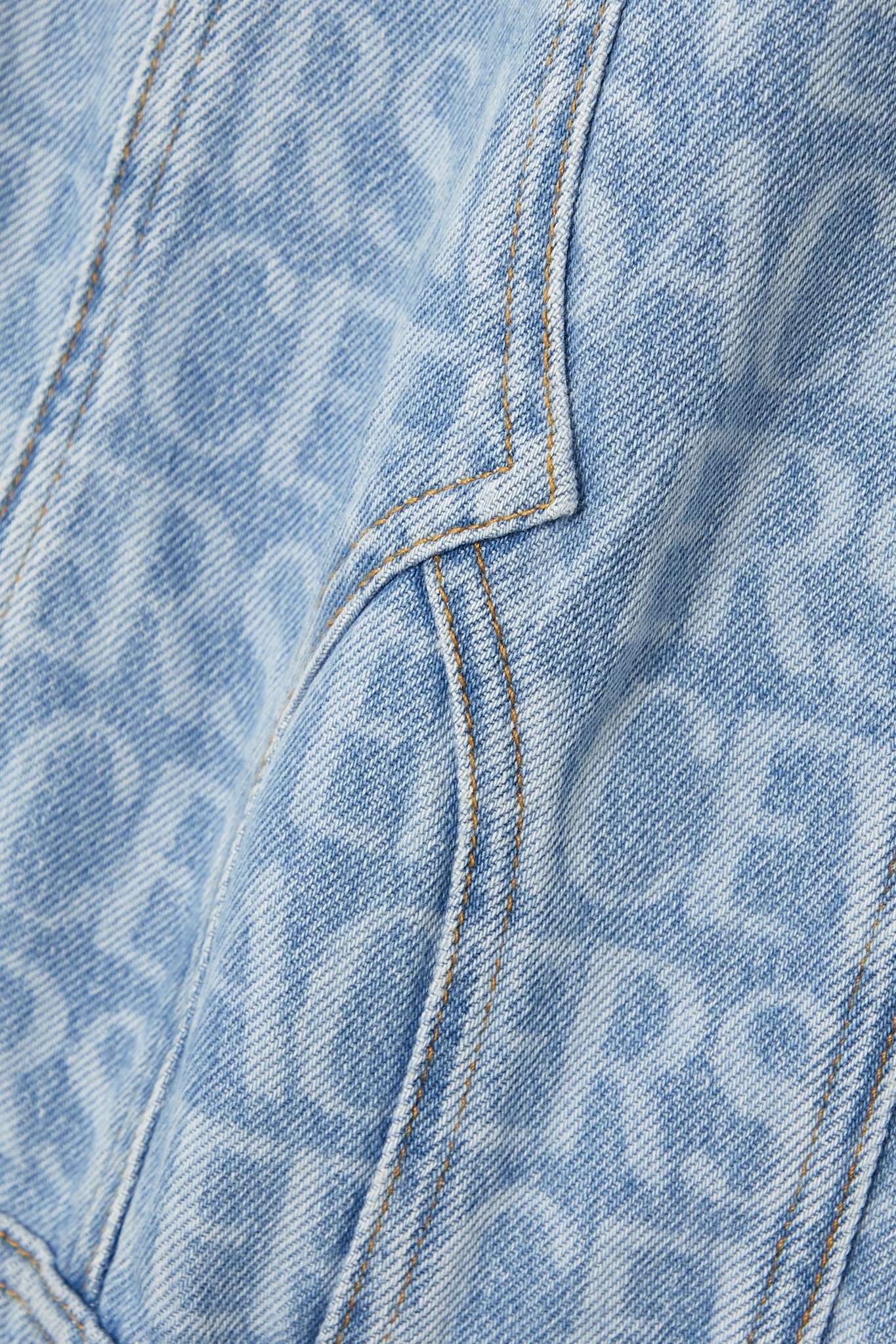 + Dua Lipa printed denim mini dress - 4