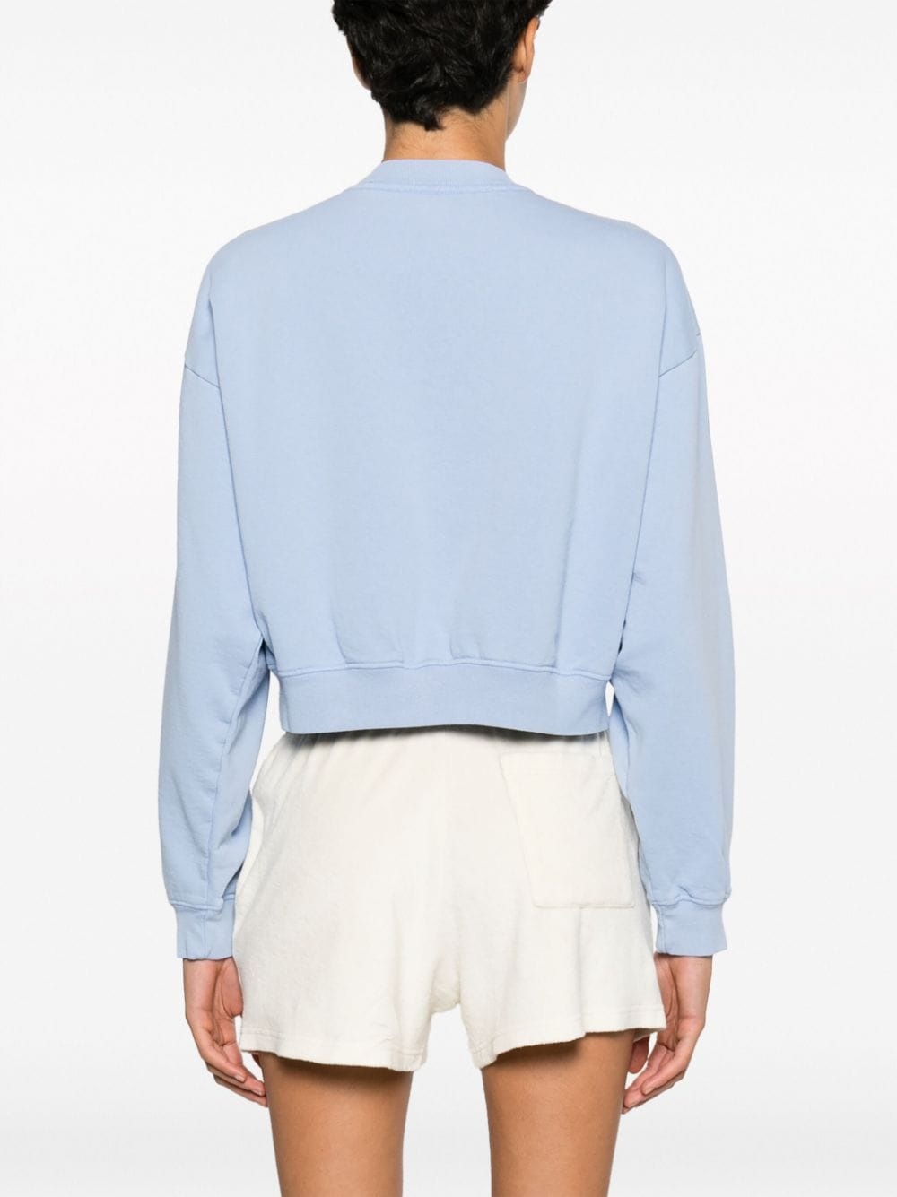 slogan-print cropped sweatshirt - 4