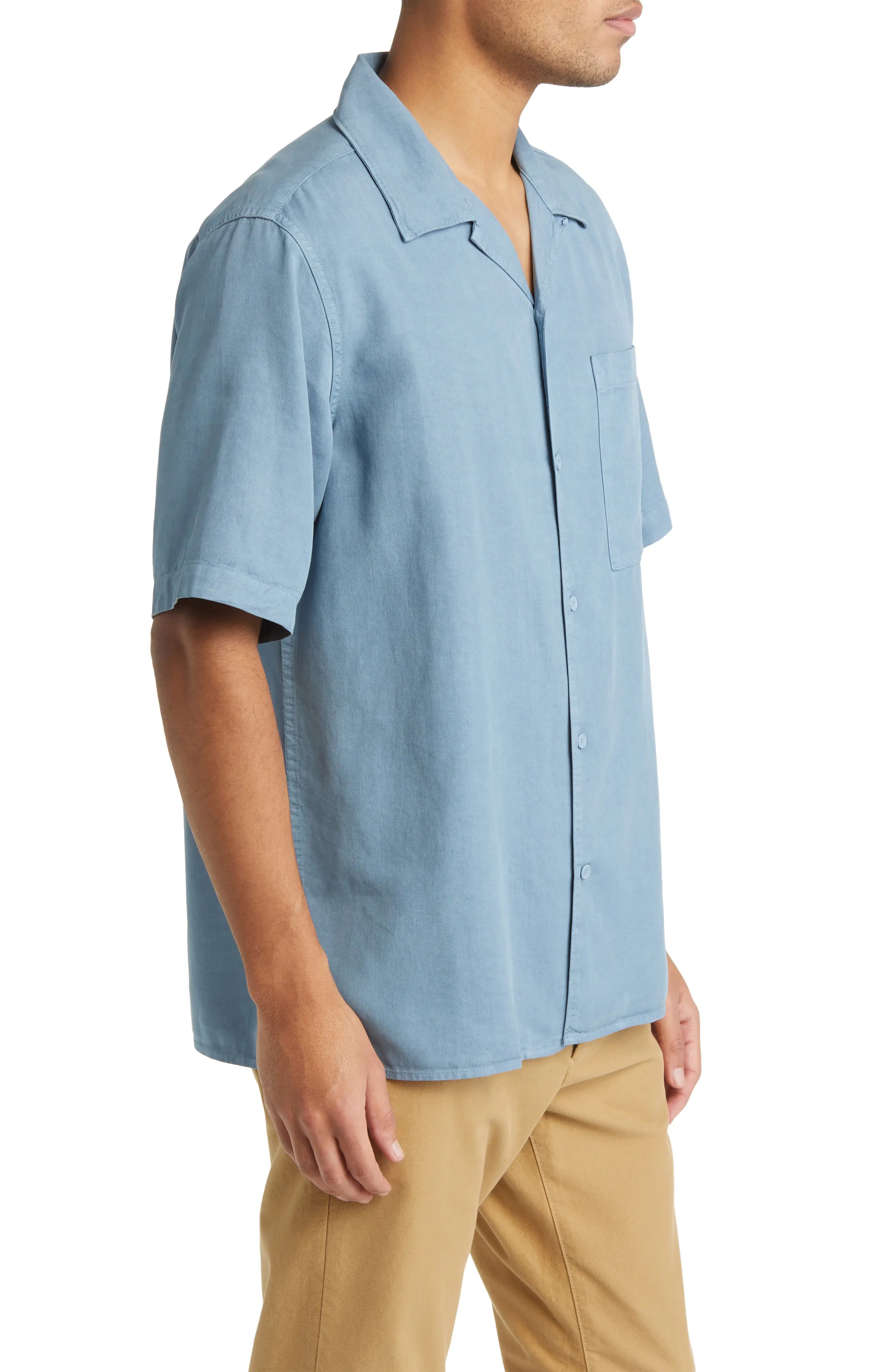 Julio 5029 Short Sleeve Lyocell & Linen Button-Up Camp Shirt - 4