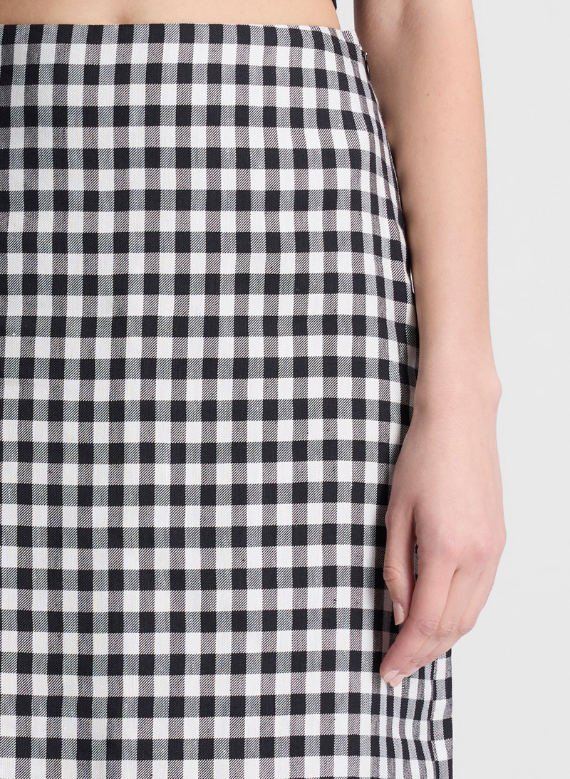 Phoebe Tailored Gingham Midi Skirt 3