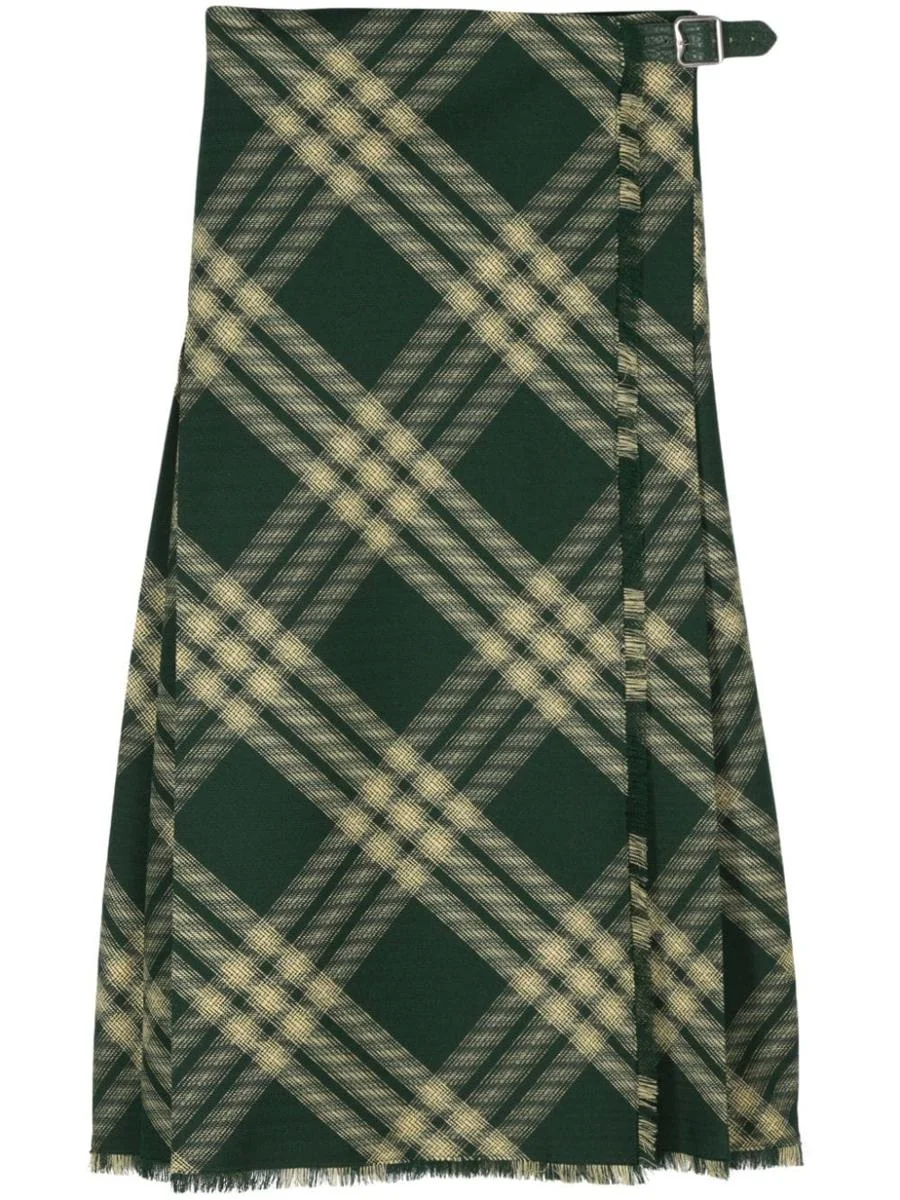 BURBERRY WOOL MIDI SKIRT - 1