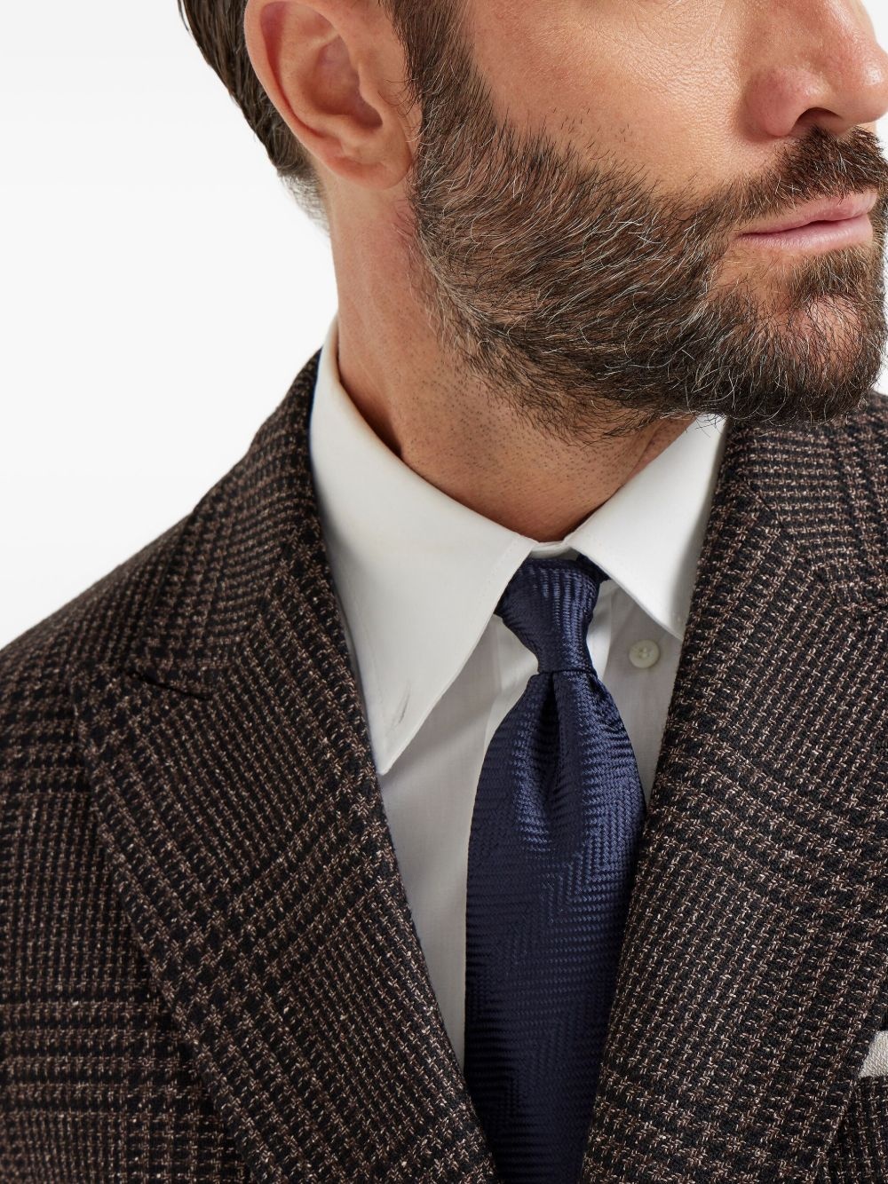 herringbone silk tie - 3