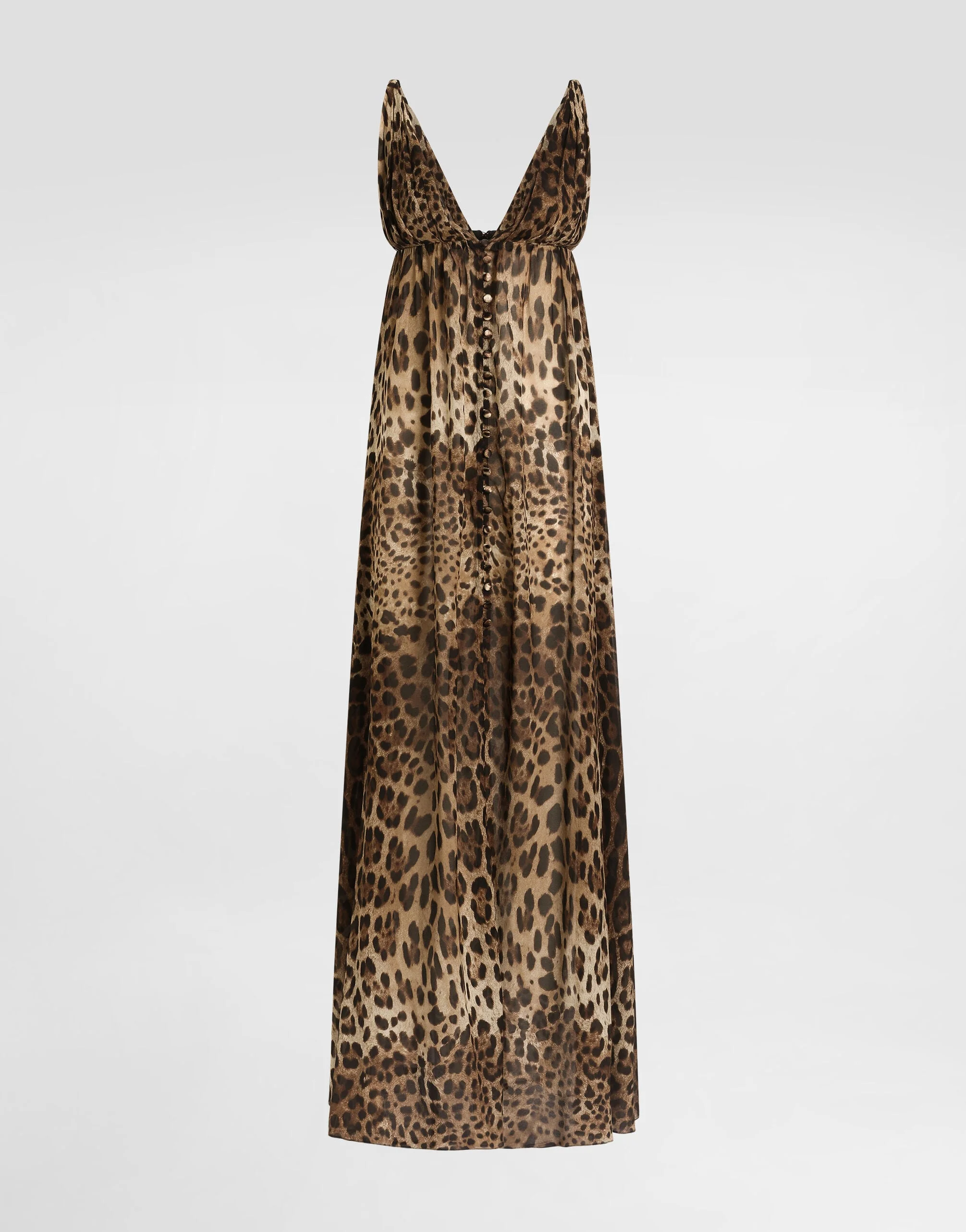Leo-print stretch sheer dress - 1