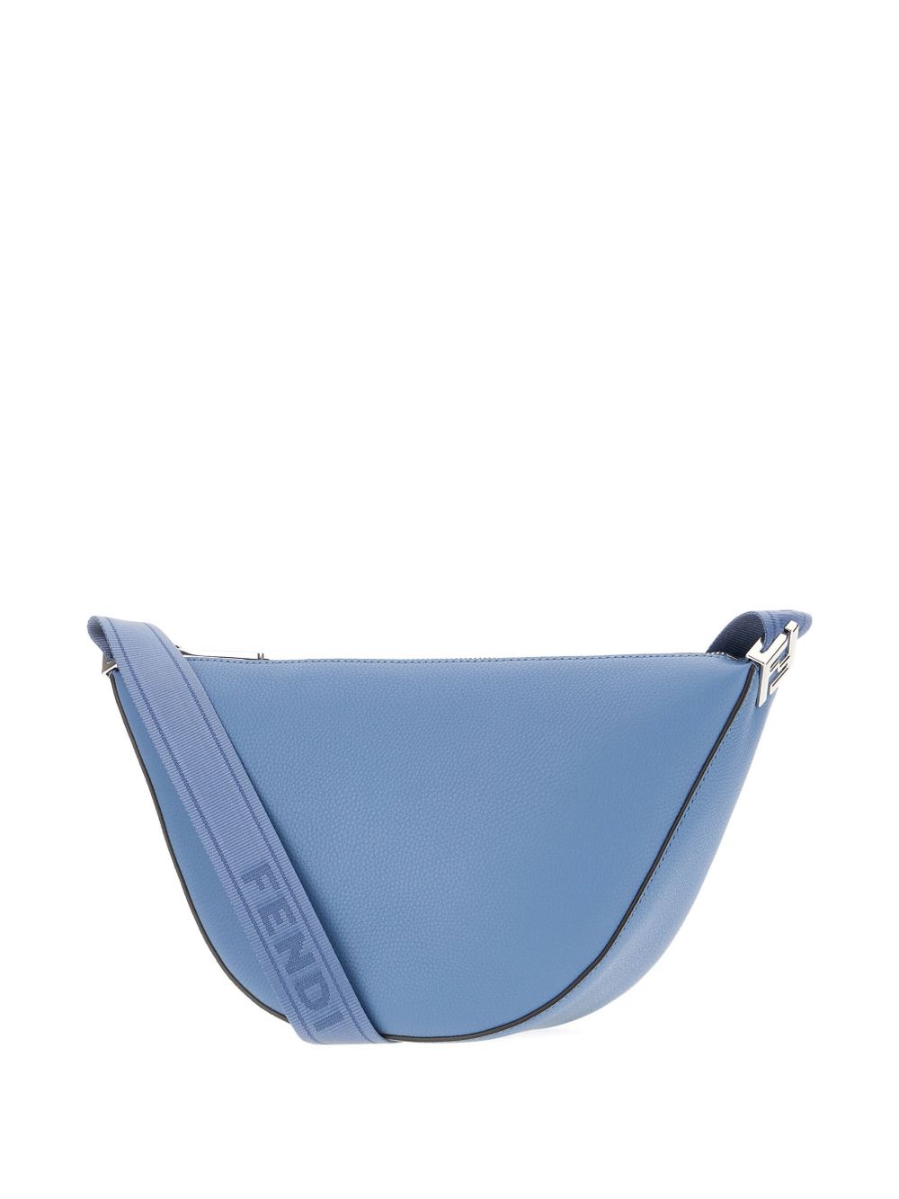 curved leather shoulder bag - 3