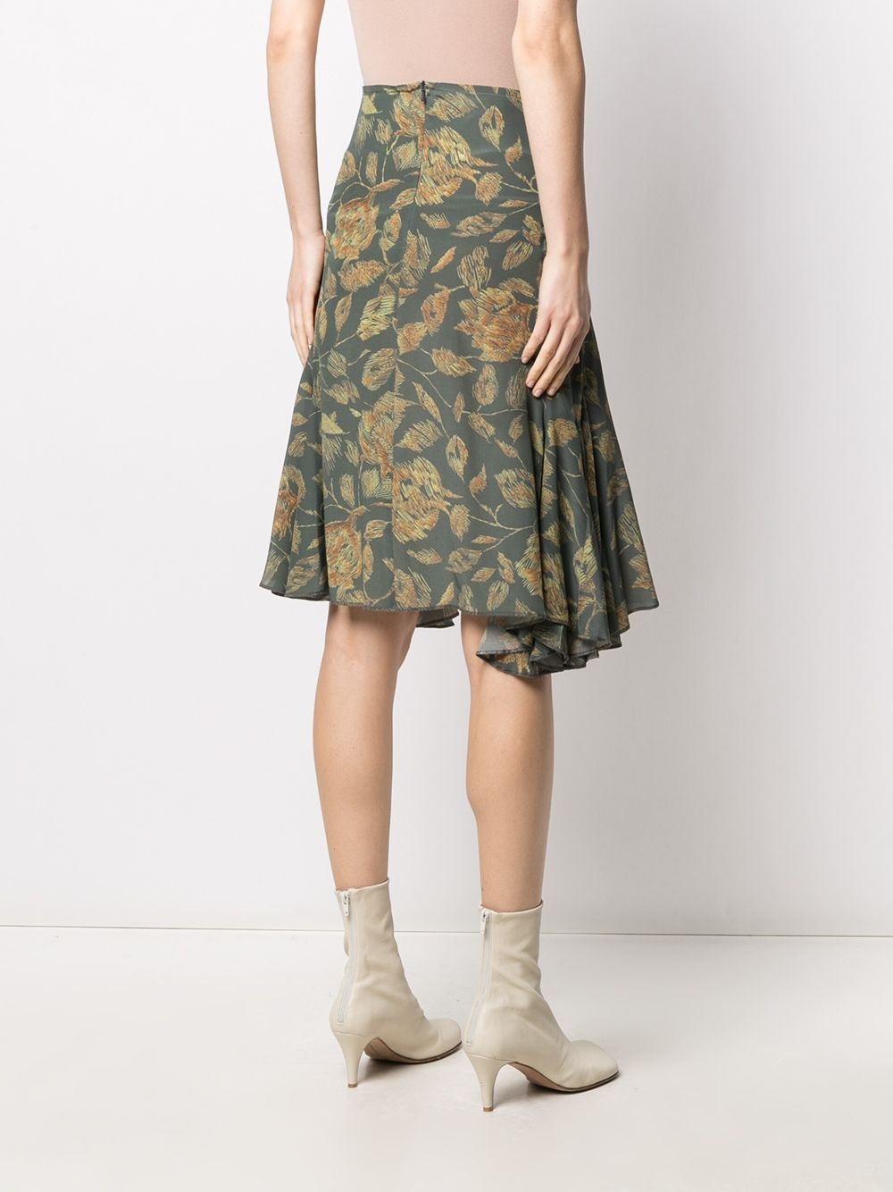 floral-print midi skirt - 4
