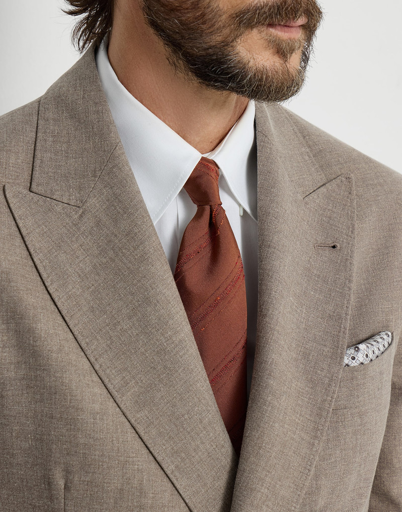 Slubbed stripes silk and cotton tie 3
