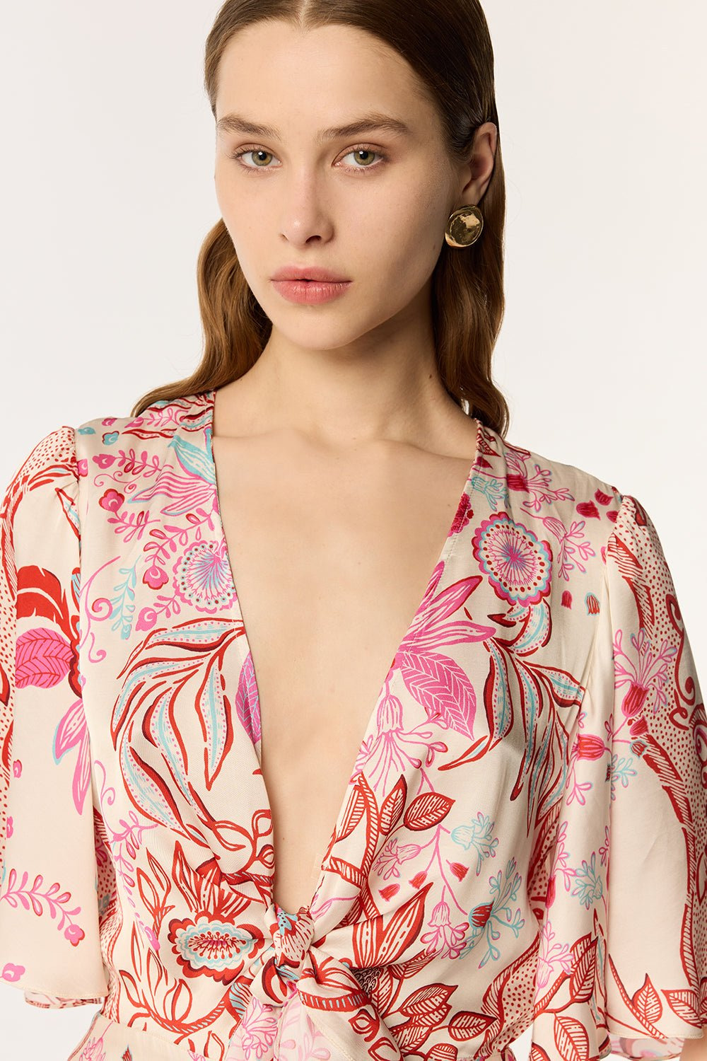 Long Jumpsuit Celie - Red Geo Fish - 3