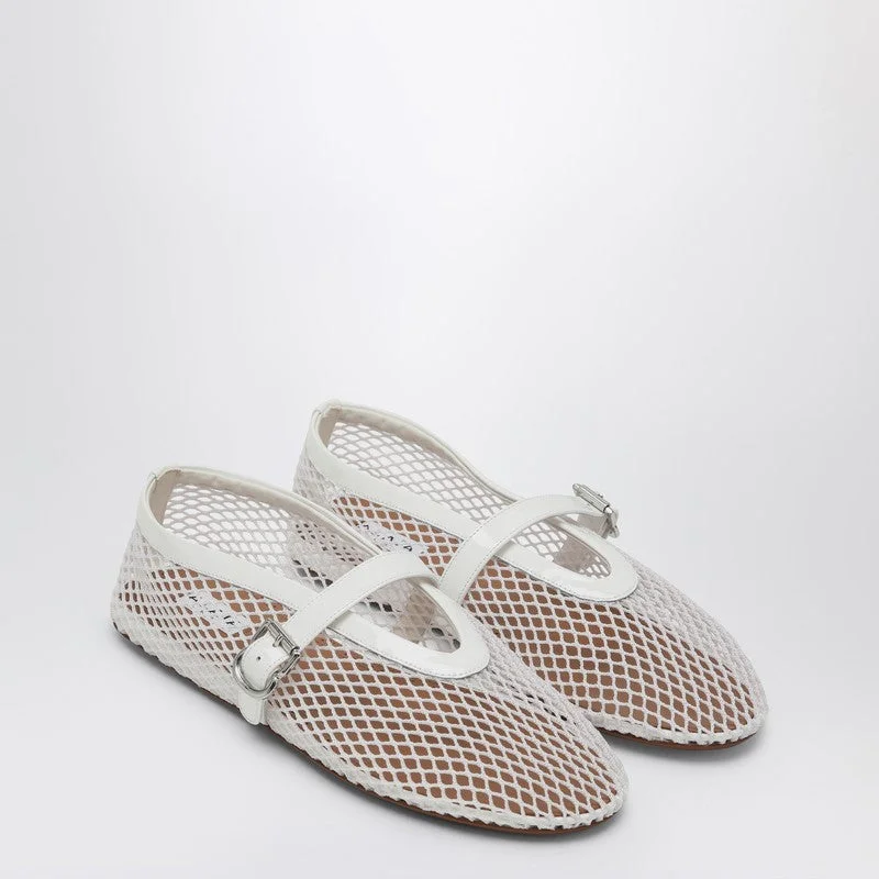 Alaia White Mesh Ballet Flats Women - 1