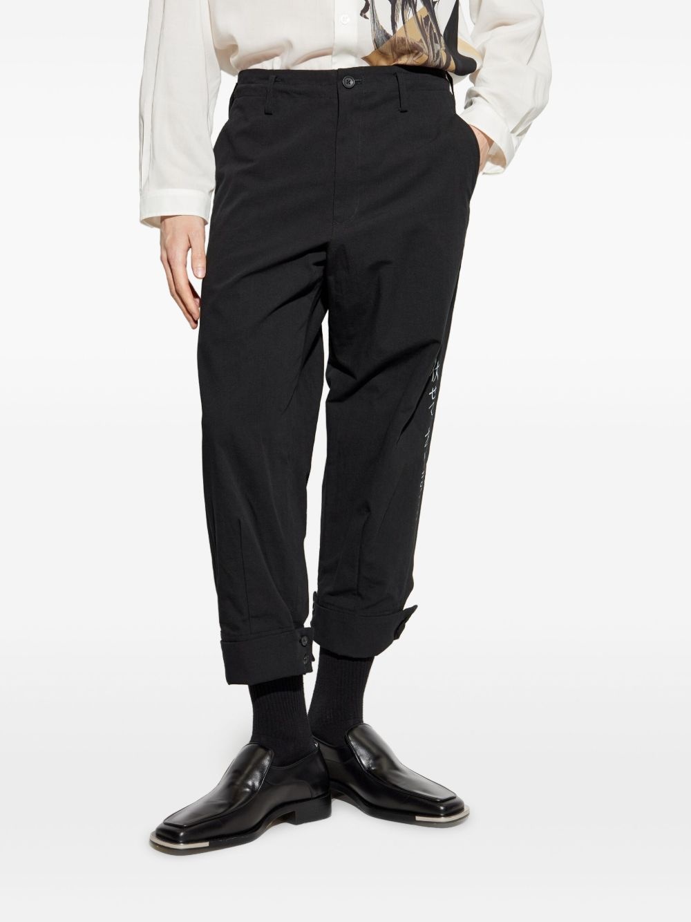 cotton-blend trousers - 3