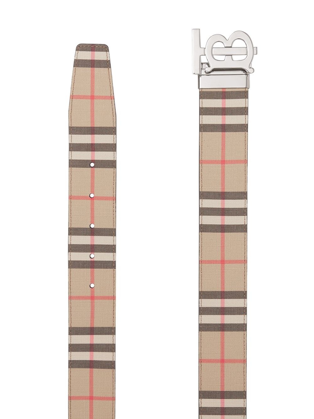 reversible monogram-plaque checked belt - 2