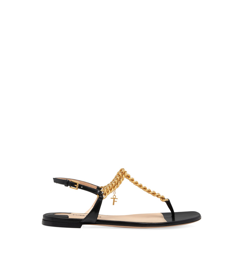 SHINY LEATHER ZENITH THONG SANDAL 1
