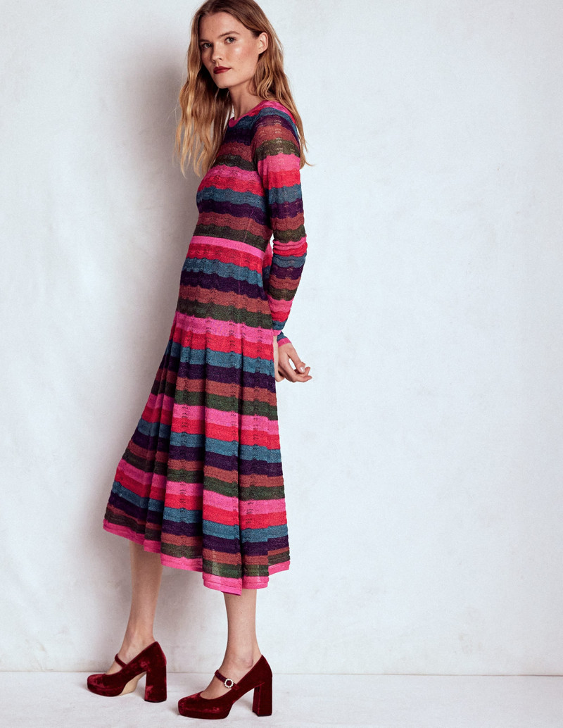 Metallic Wave Dress-Multi Stripe 6