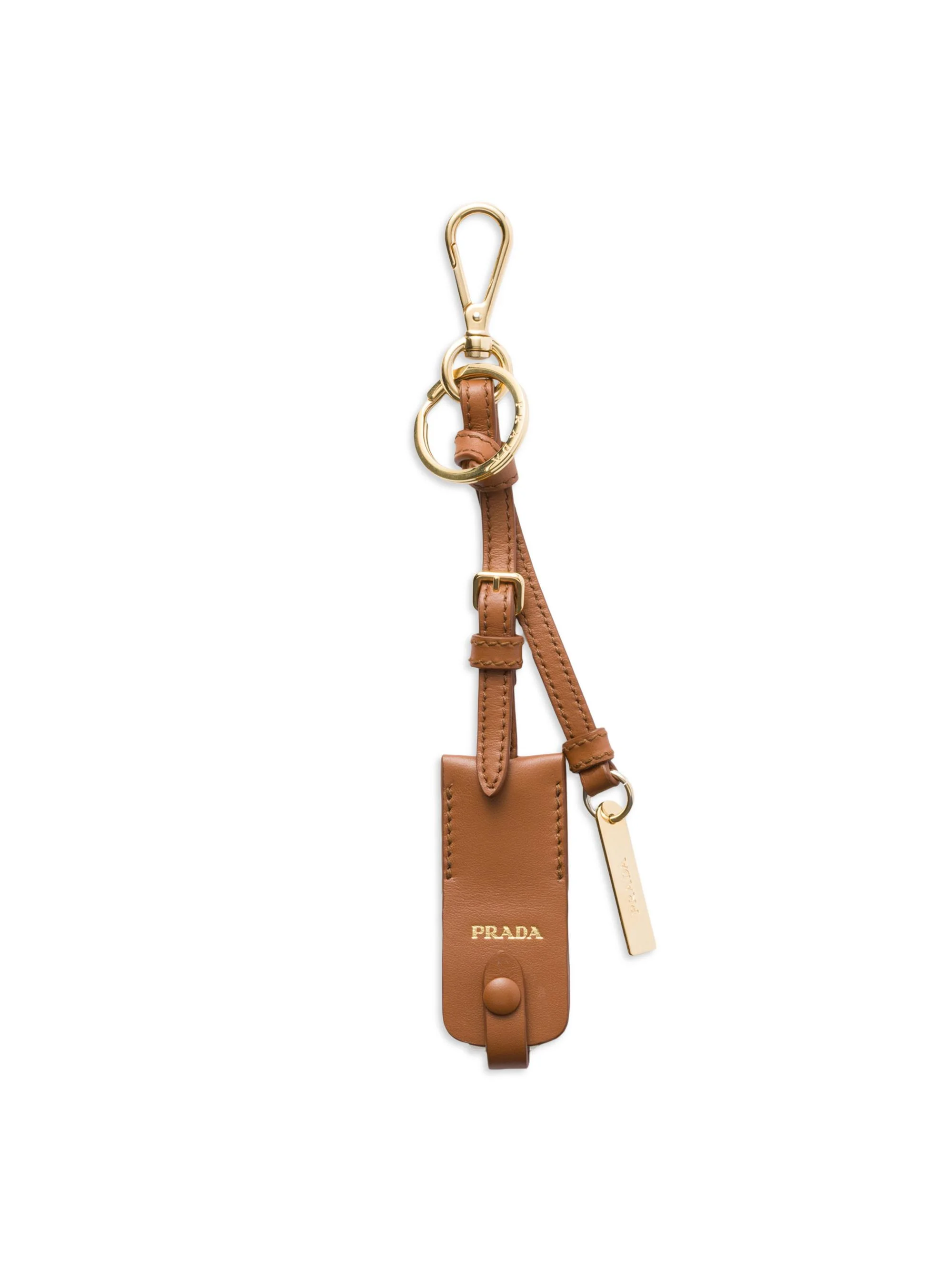 Women's Leather Mirror Case Pendant - Brown - 1