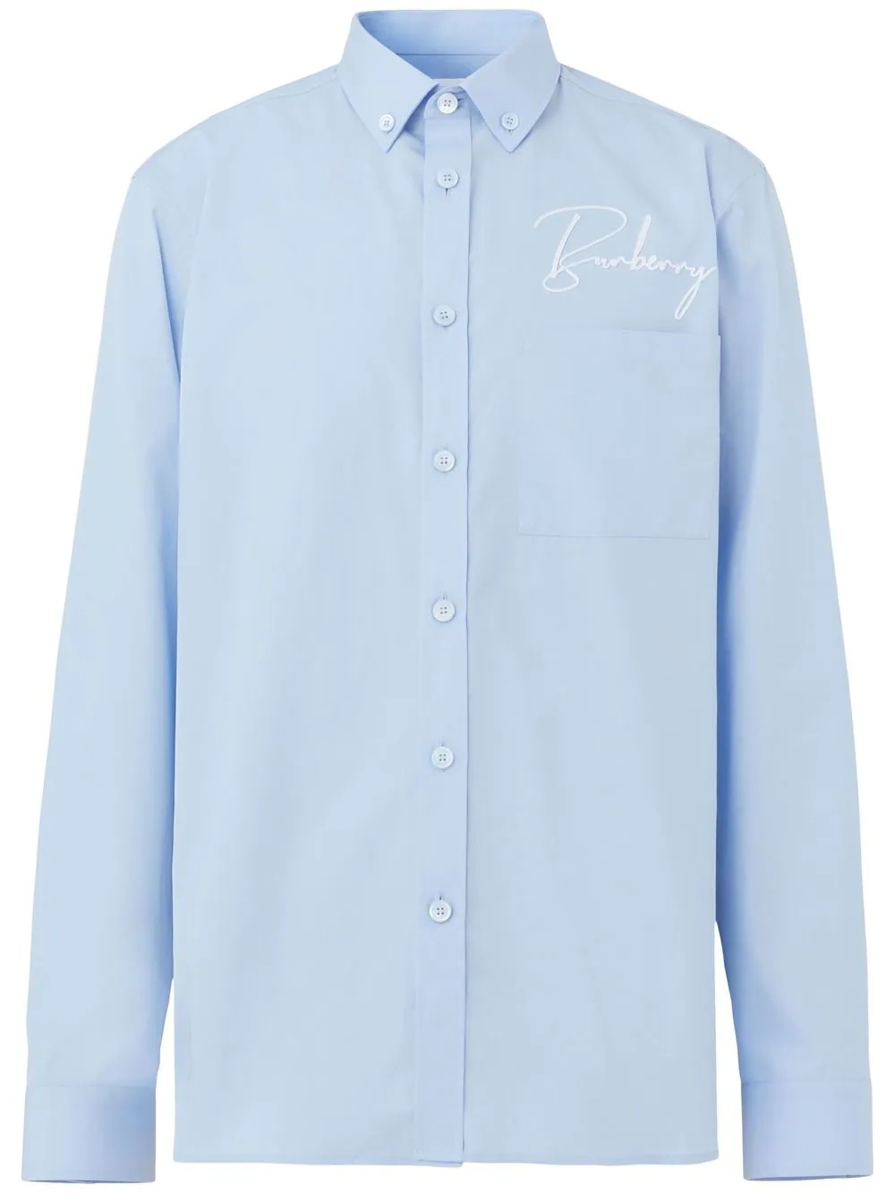 logo-embroidered long-sleeve shirt - 1