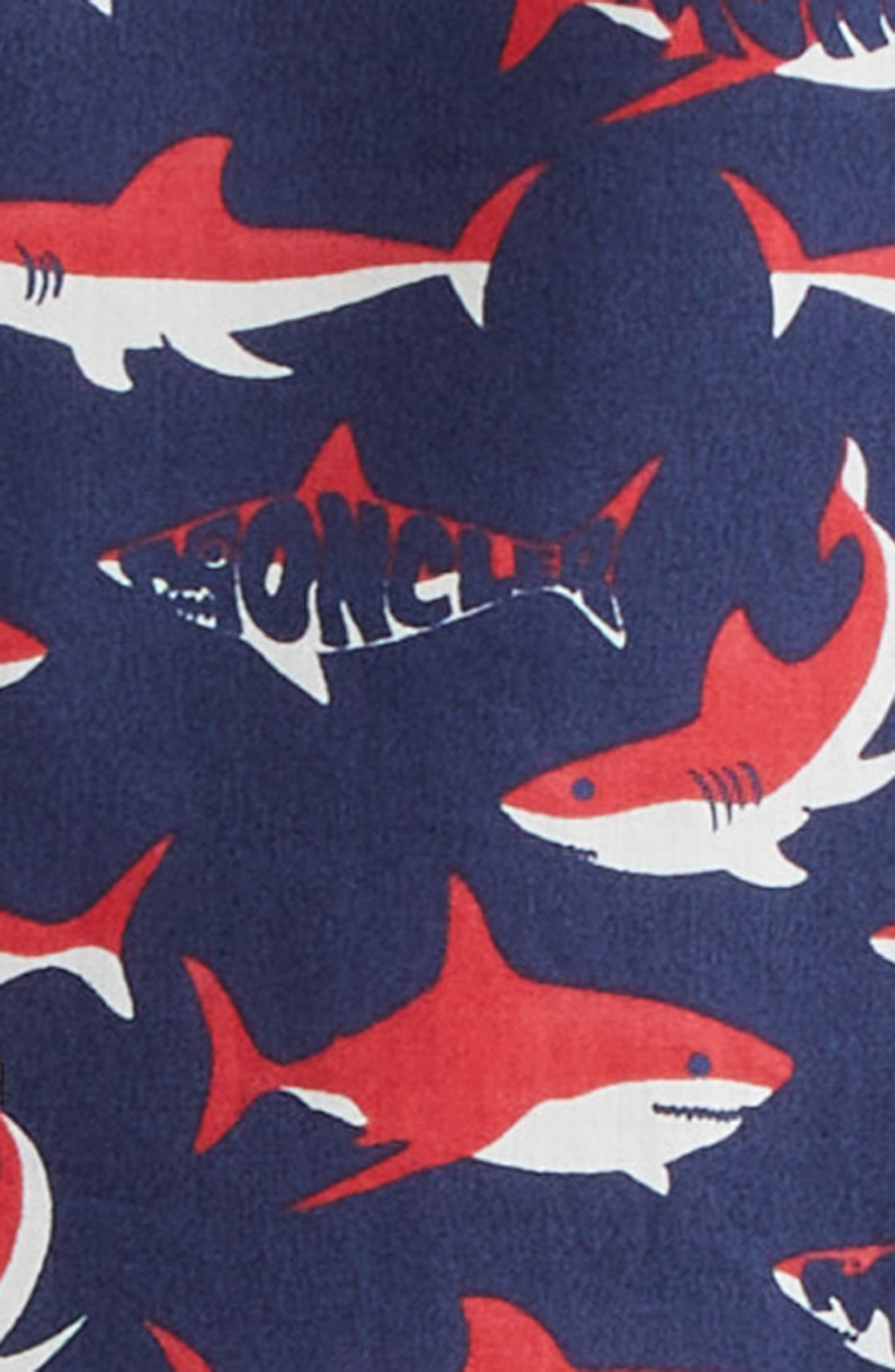 Moncler Logo Shark Cotton Camp Shirt in Blue at Nordstrom - 6