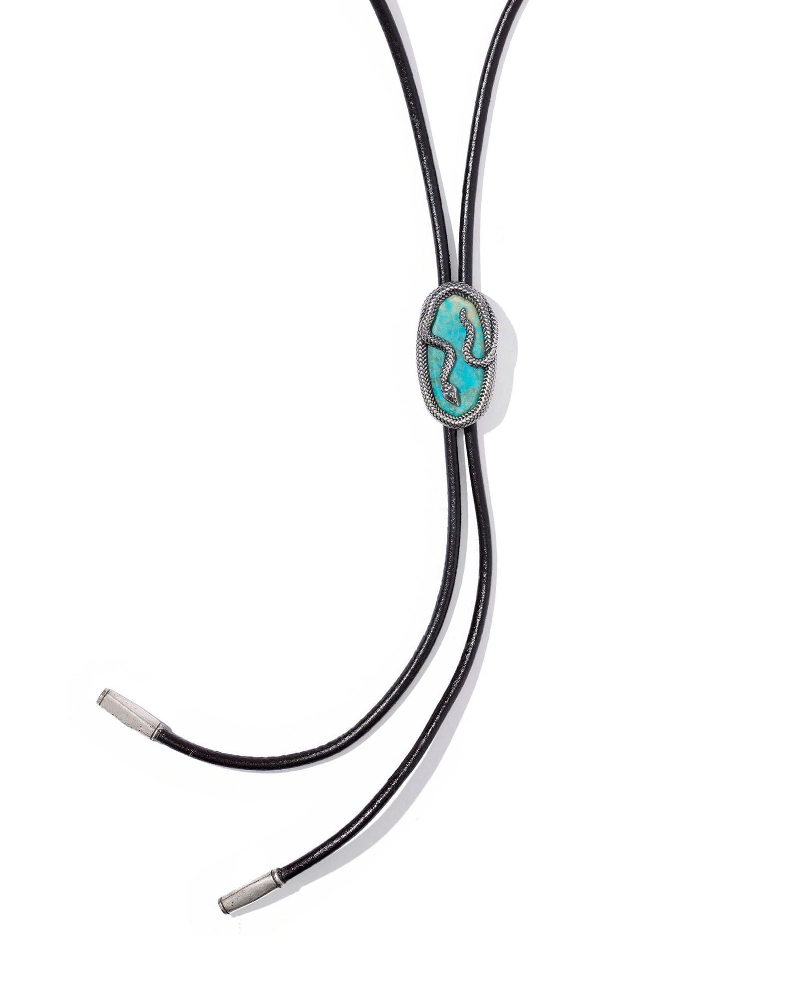 Phoenix Oxidized Sterling Silver Stone Bolo Necklace - 1