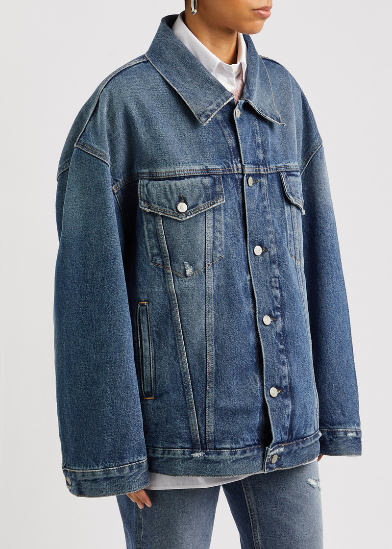 Acne Studios Oversized distressed denim jacket outlook