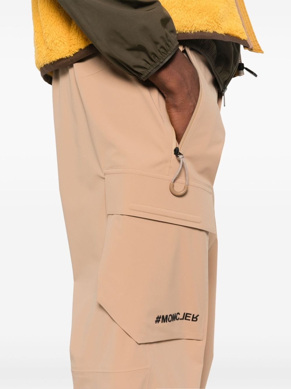 logo-lettering tapered trousers - 5