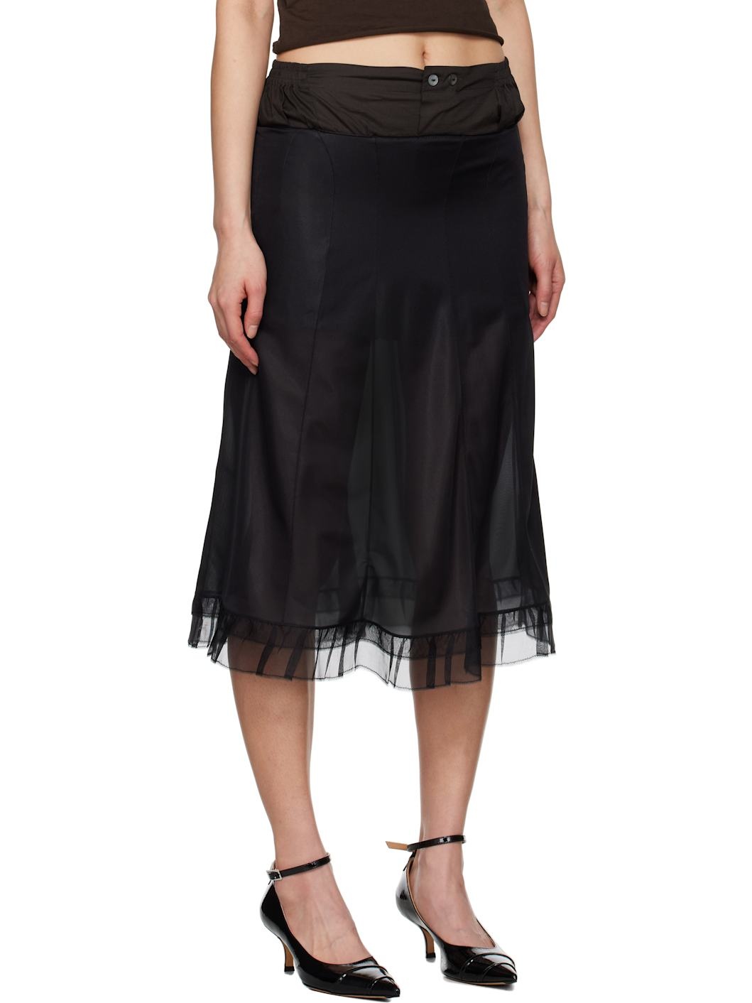 Black & Brown 'Anonymity of the lining' Midi Skirt - 2