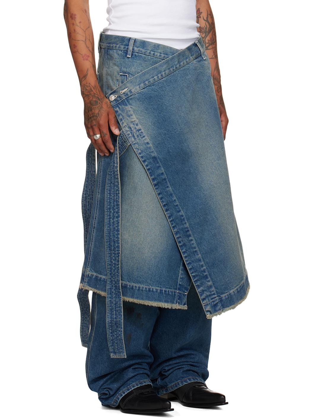 Blue Apron Denim Skirt - 2