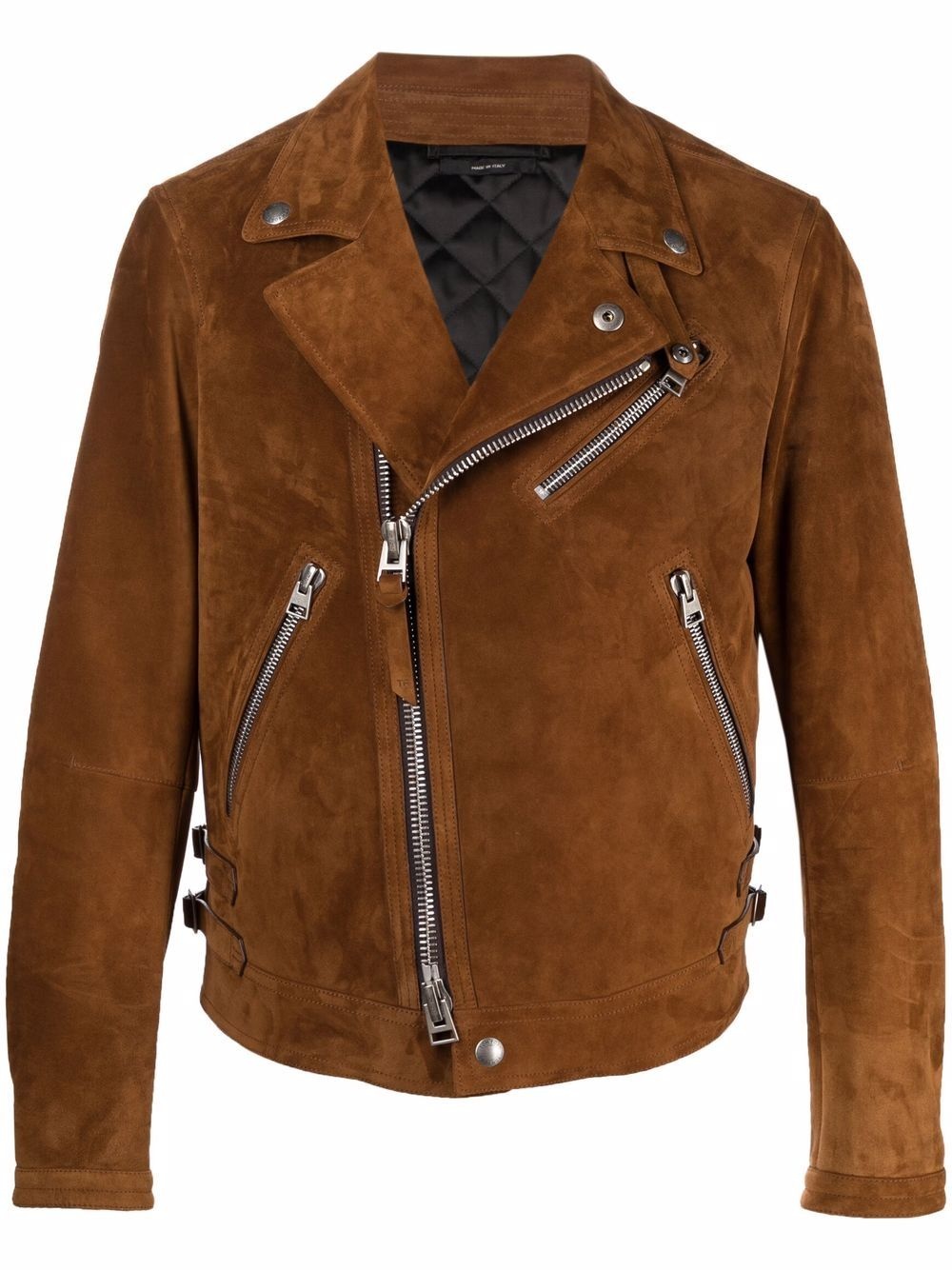 double-breasted biker jacket - 1