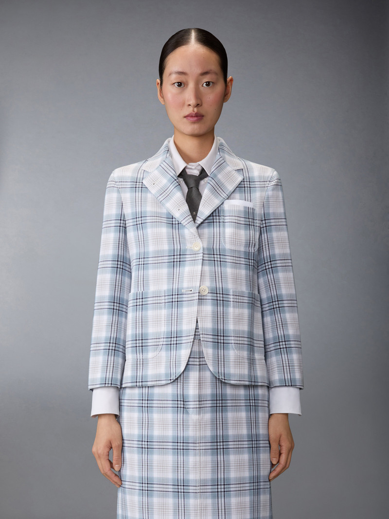Thom Browne WINDOWPANE PLAID UNCONSTRUCTED CROPPED SACK JACKET outlook