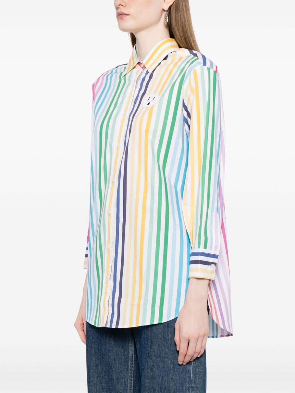 smiley-motif striped shirt - 3