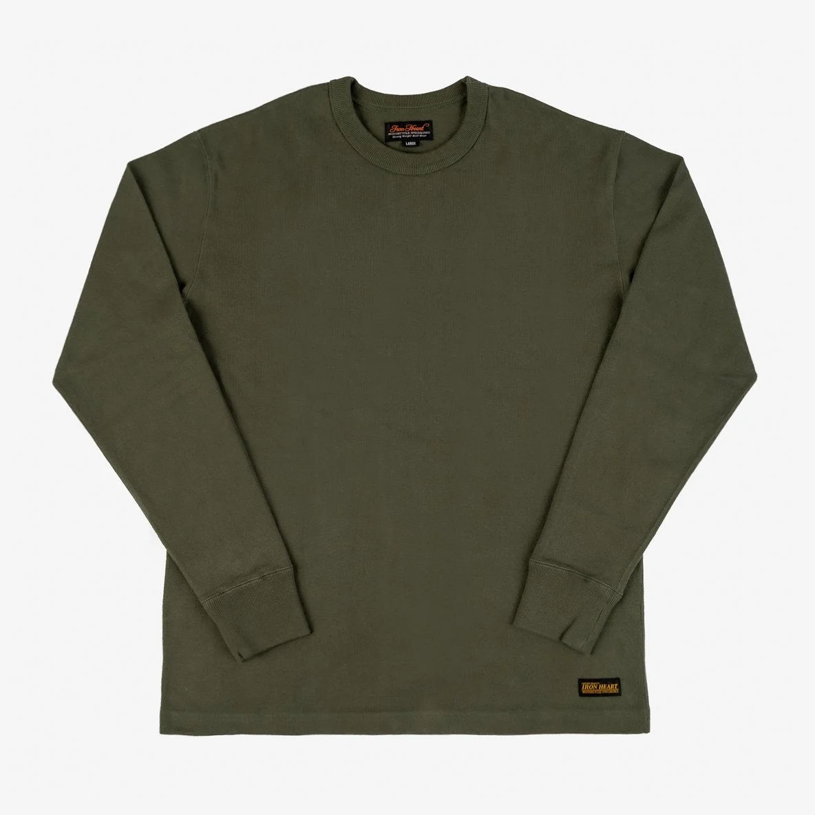 IHTL-1501-OLV 11oz Cotton Knit Crewneck Sweater Olive - 1