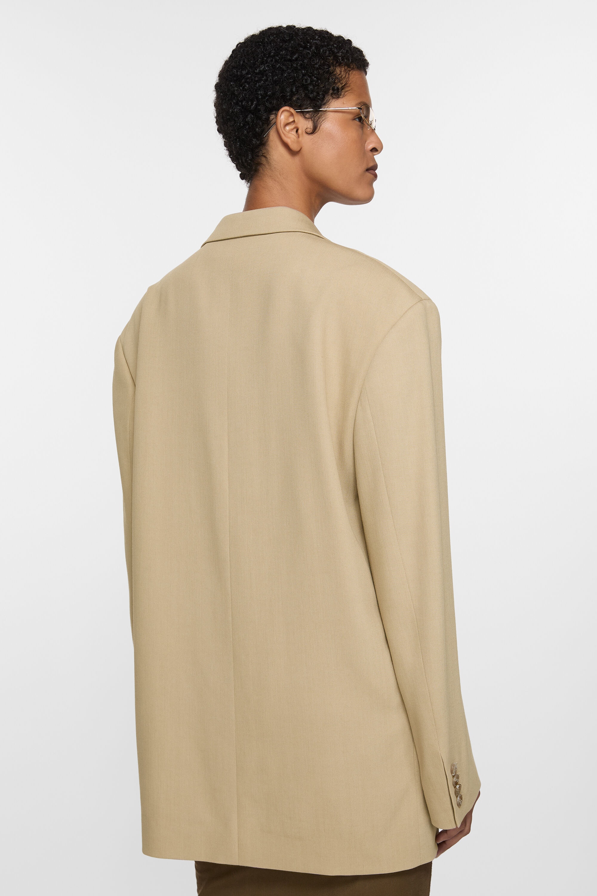 Relaxed fit suit jacket - Camel Beige - 4