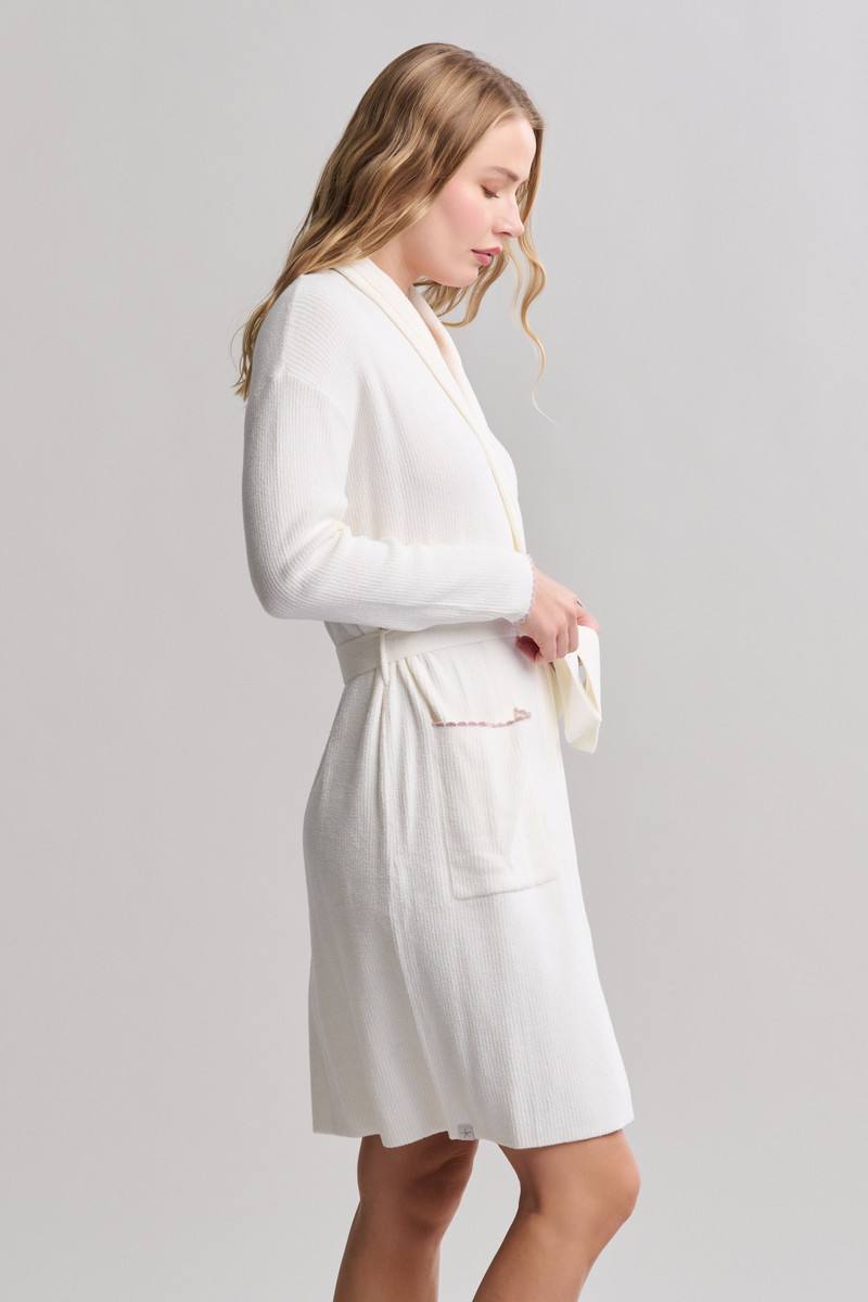 Barefoot Dreams CozyChic Ultra Lite® Contrast Scallop Ribbed Robe outlook