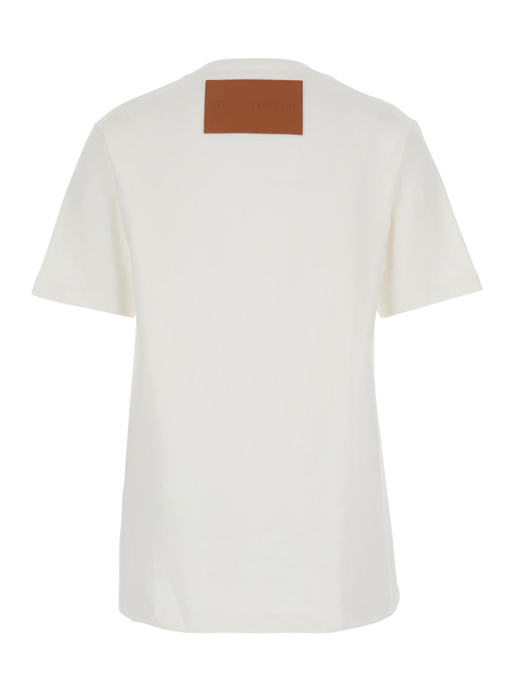Jil Sander Women White Crewneck T-Shirt With Logo Patch Applied On The Back In Cotton Woman - 2
