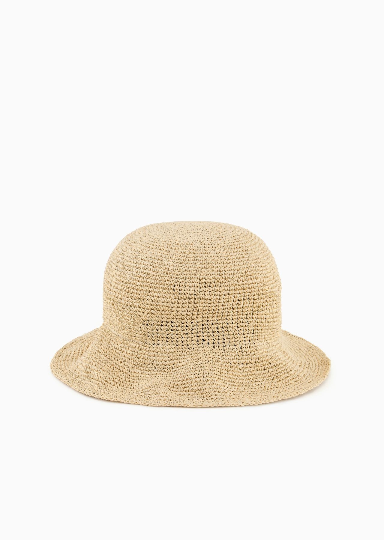 Braided-weave cloche hat with EA signature embroidery - 2