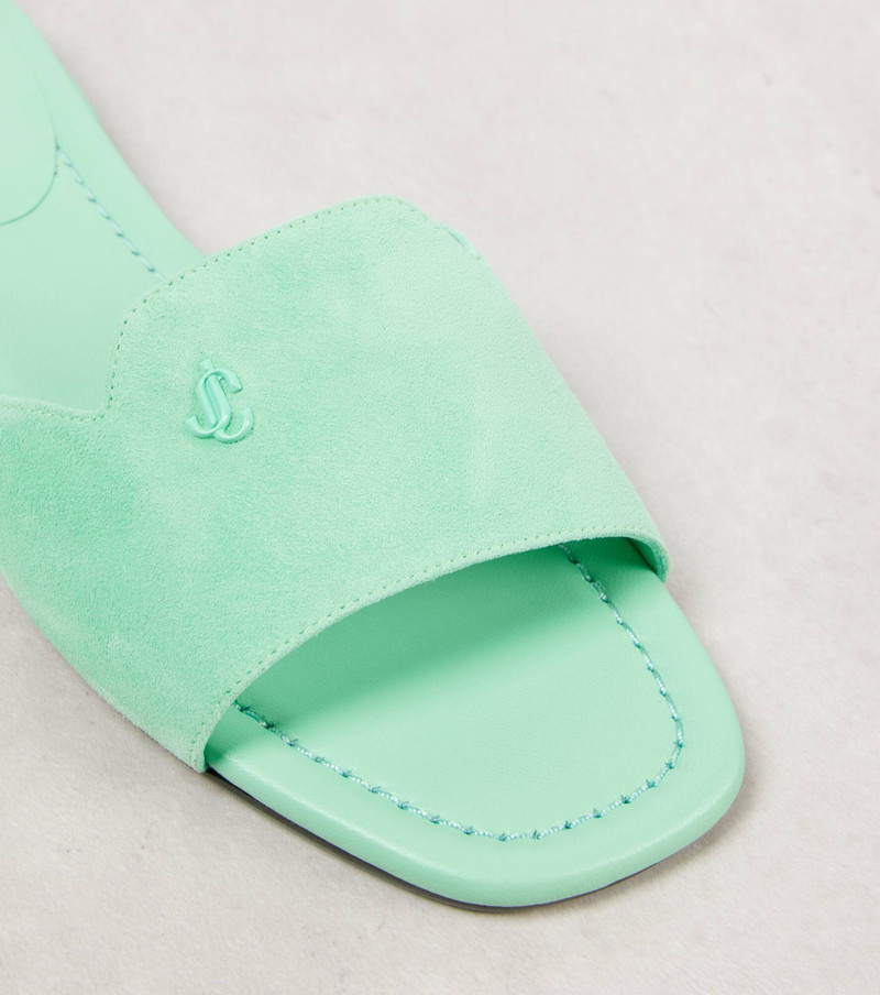 Logo suede slides 5