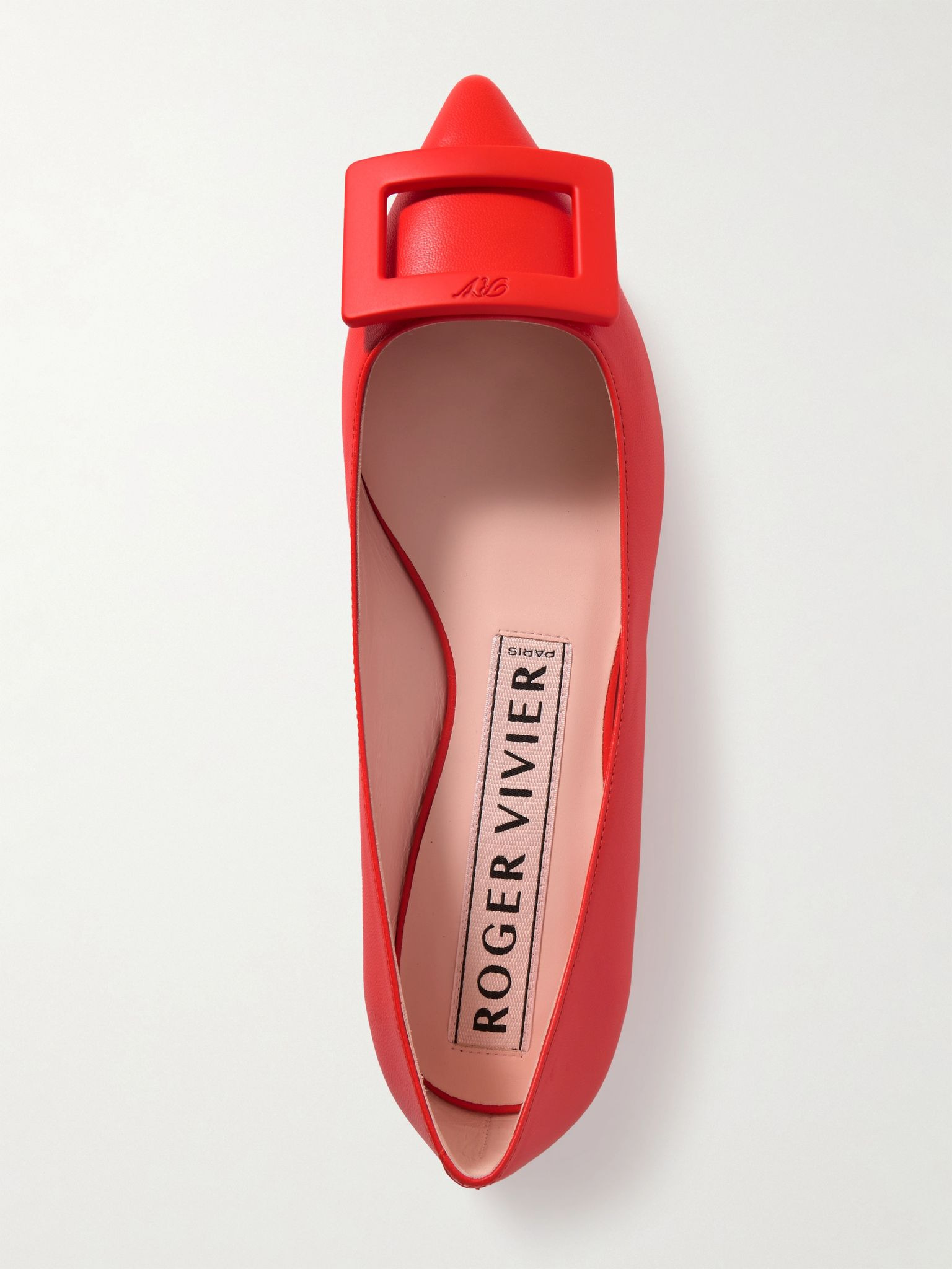 Gommettine buckled leather ballet flats Red - 5