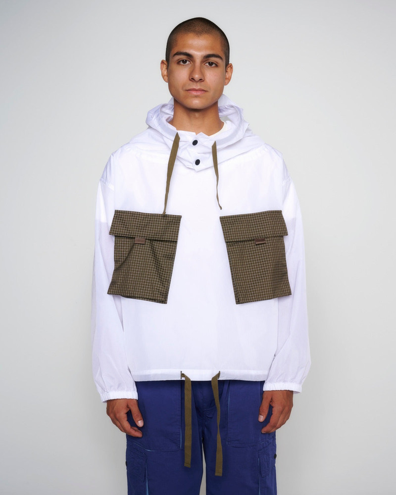 Translucent Military Smock Jacket - White 7
