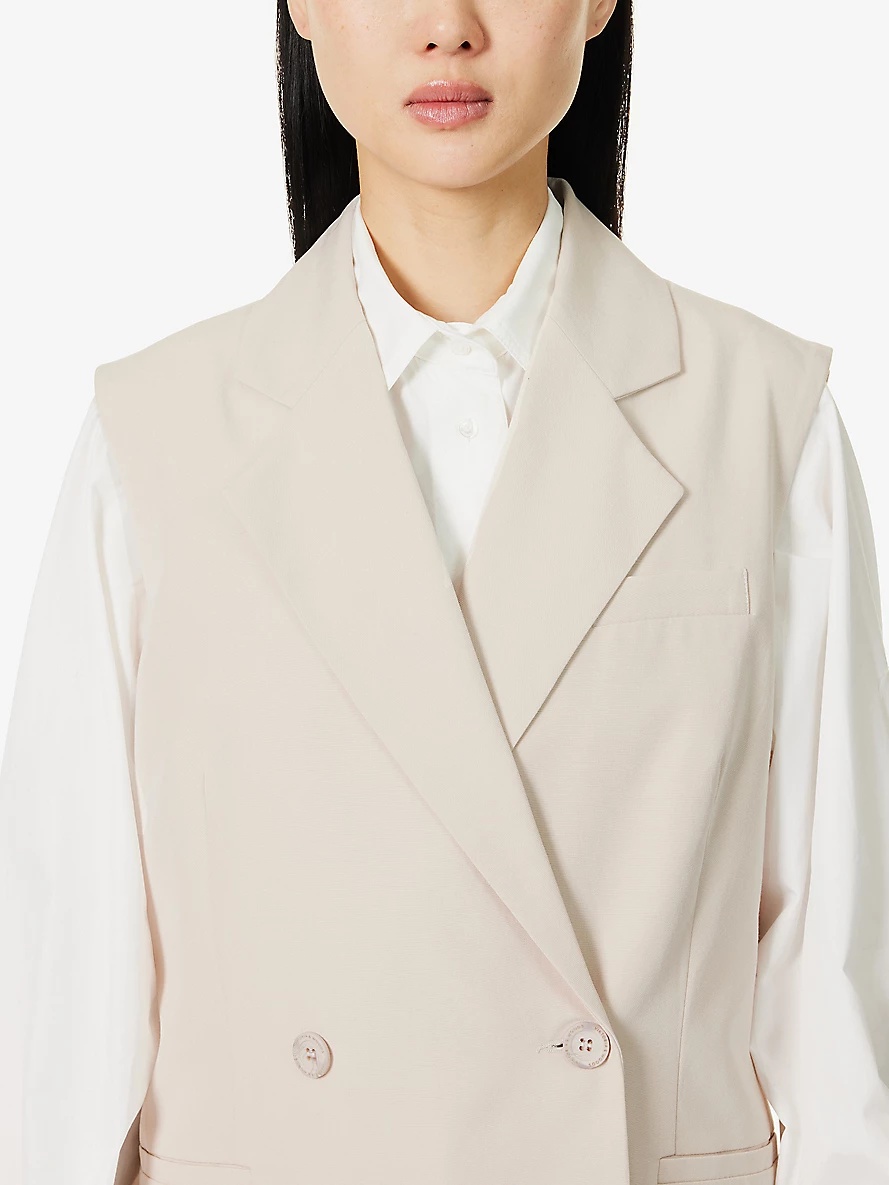 Legendary sleeveless regular-fit cotton and linen-blend blazer - 5