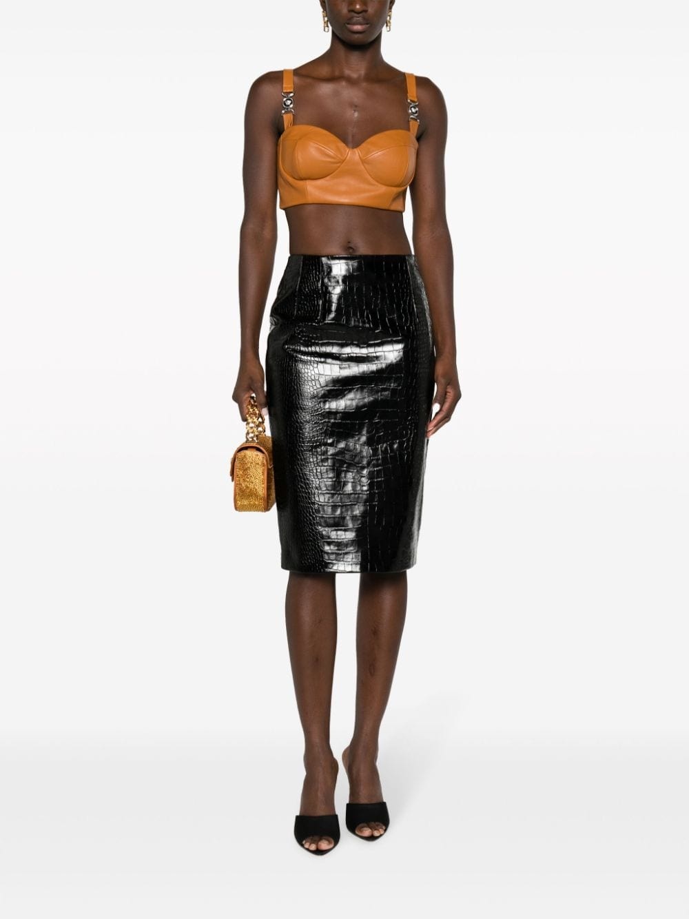 Medusa '95 leather bustier top - 2