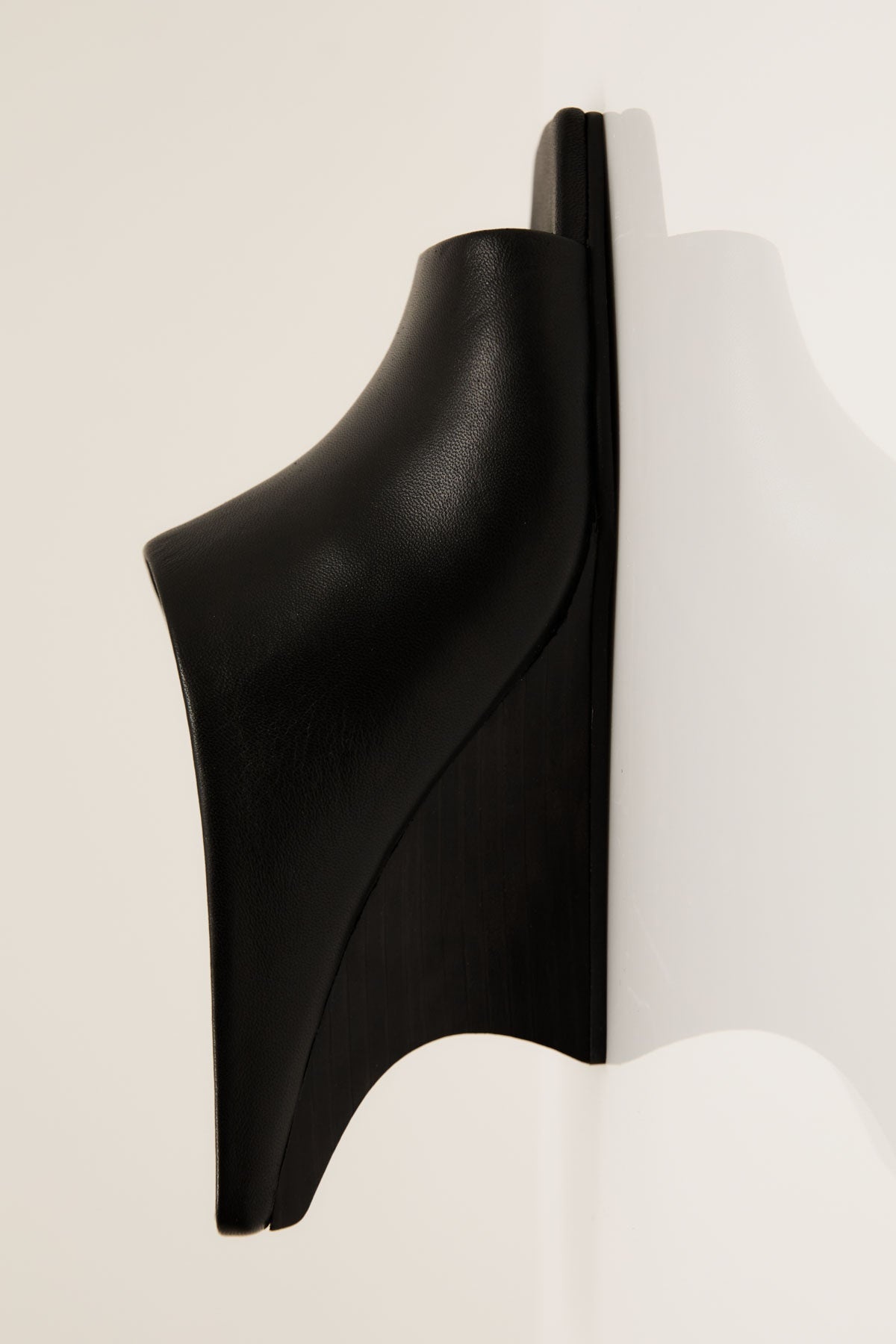 Architectural Wedge Mules - Black - 2