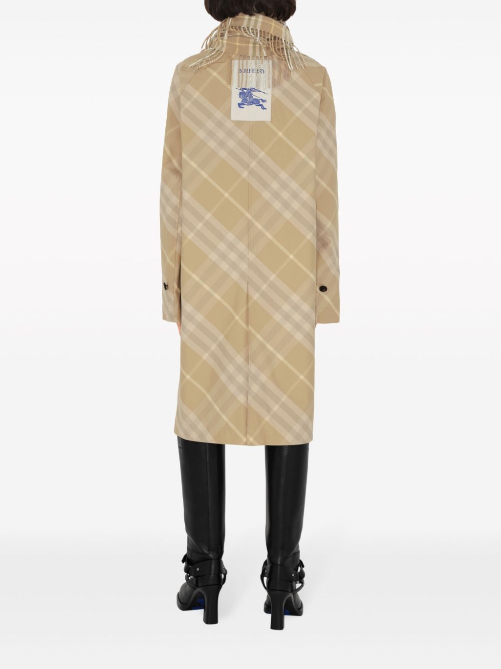 Car reversible check-print coat - 4