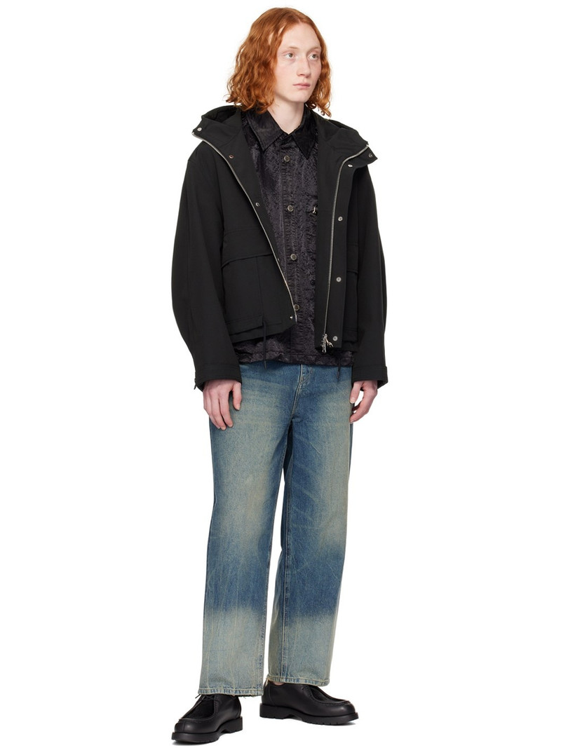 SOLID HOMME Black Garment-Dyed Shirt outlook