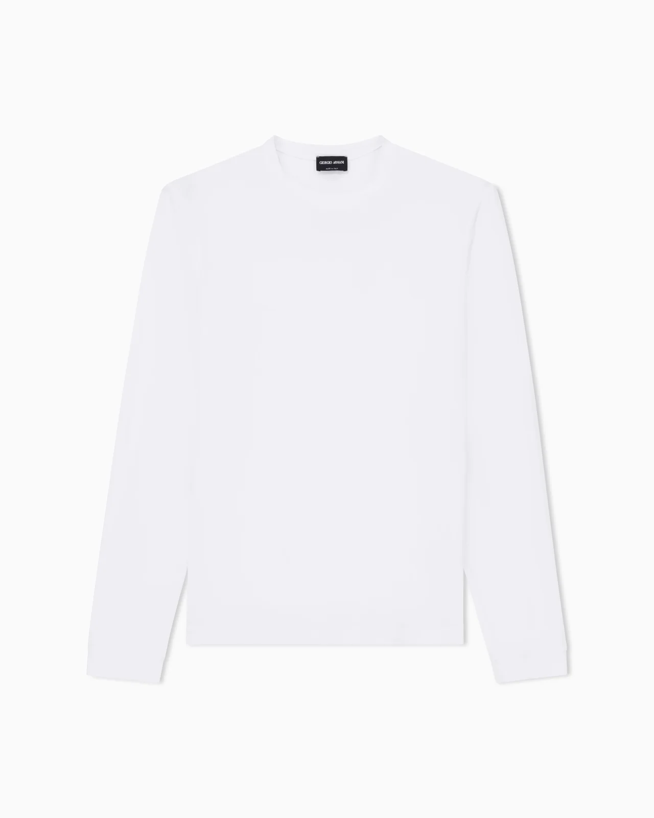 Stretch viscose jersey jumper with crew neck and long sleeves - 1