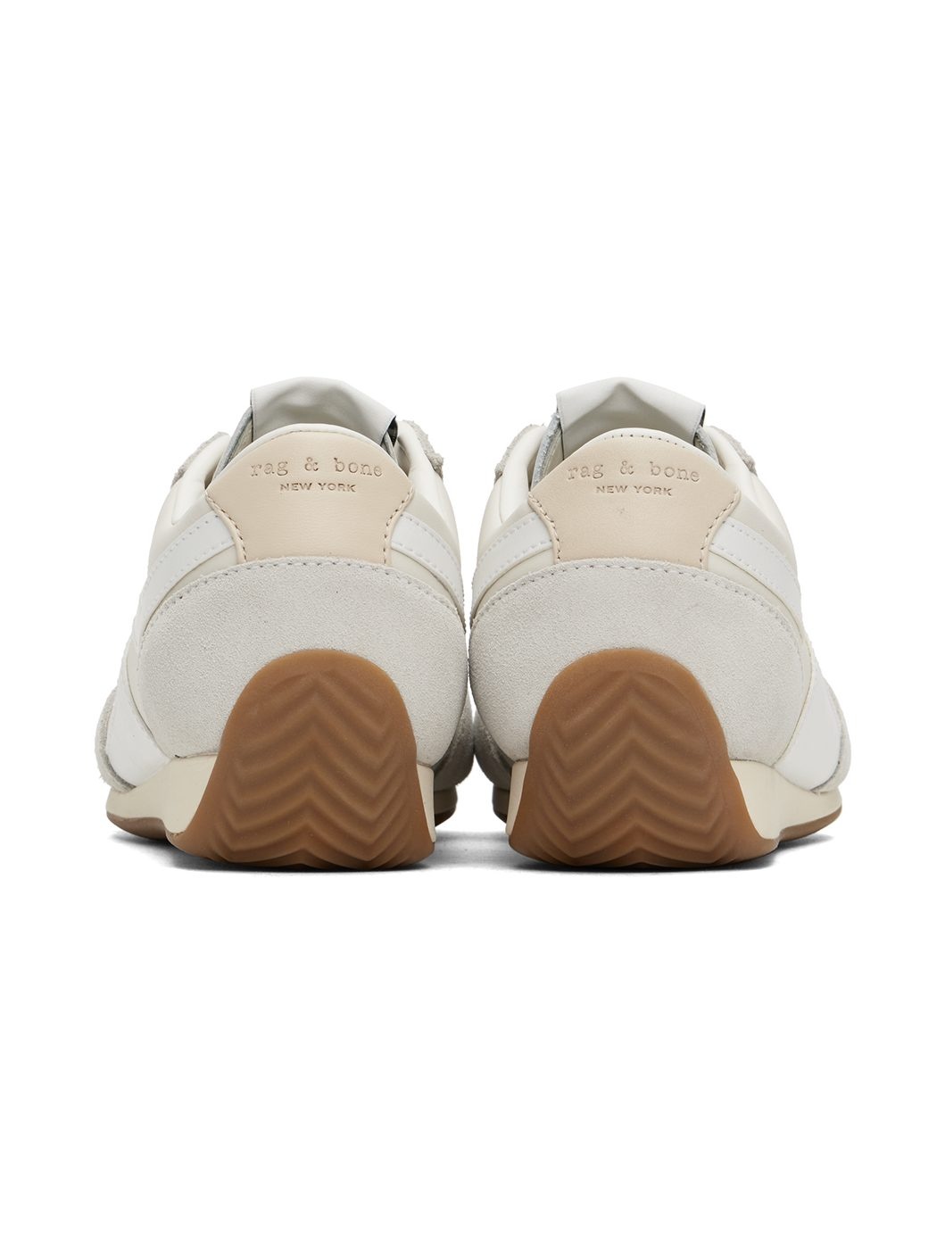 White Slim Suede Retro Runner Sneakers - 2
