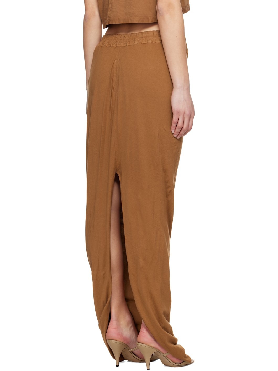 Orange Hollywood Pull On Pillar Maxi Skirt - 3